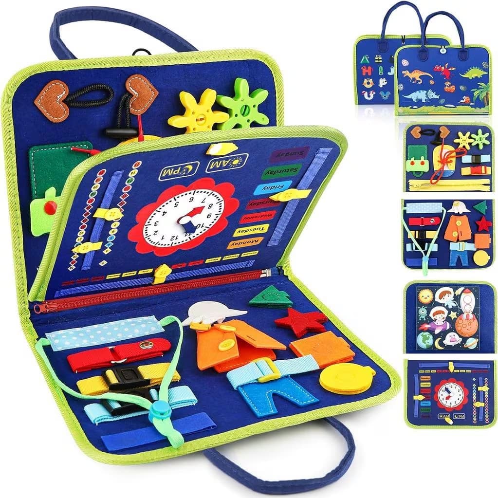 Brinquedos Maleta Sensoriais Básicos De Habilidades De Feltro Busy Board Brinquedos Sensoriais Educativos