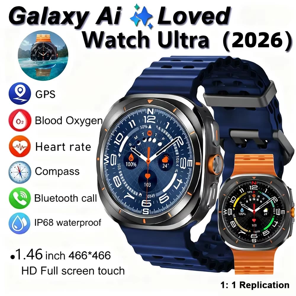 Smartwatch Relógio Inteligente 47mm Ultra Para Galaxy Watch 8 GPS Bússola NFC Esportes Ao Ar Livre Masculino AMOLED BT C