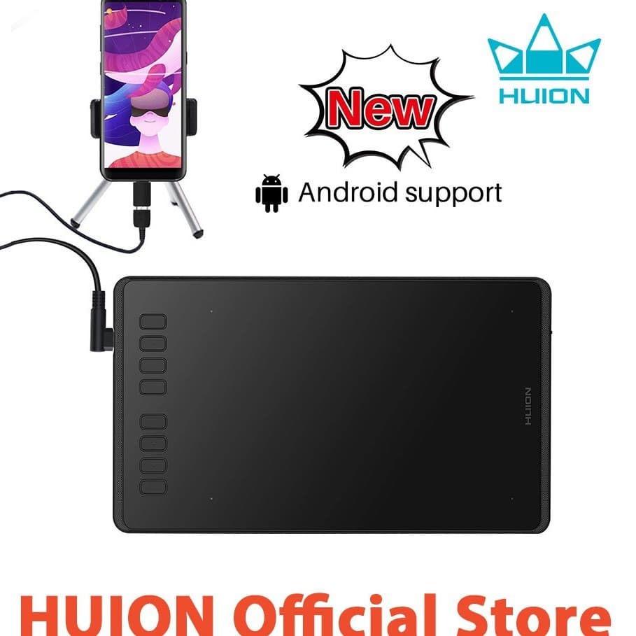 HUION Tablet De Desenho Gráfico H950P Função De Inclinação Caneta Sem Bateria Suporte Android Windows MacOS