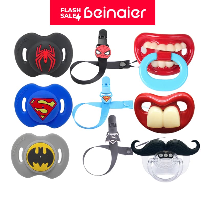 Chupeta de Silicone para Bebê Barba - Design Divertido e Livre de BPA