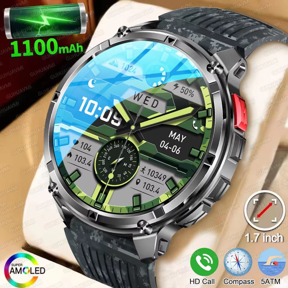 Novo T-Rex3 Ultra 1100mAh Bateria Smartwatch Relógio Inteligente GPS Pista Bússola IP69K À Prova Dip69 Água Esportes Ras