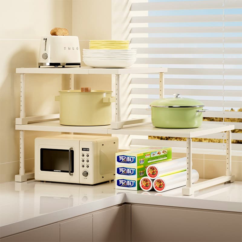 Rack Metálico Multiuso Organizador Cozinha Ajustável Para Microondas Retrátil