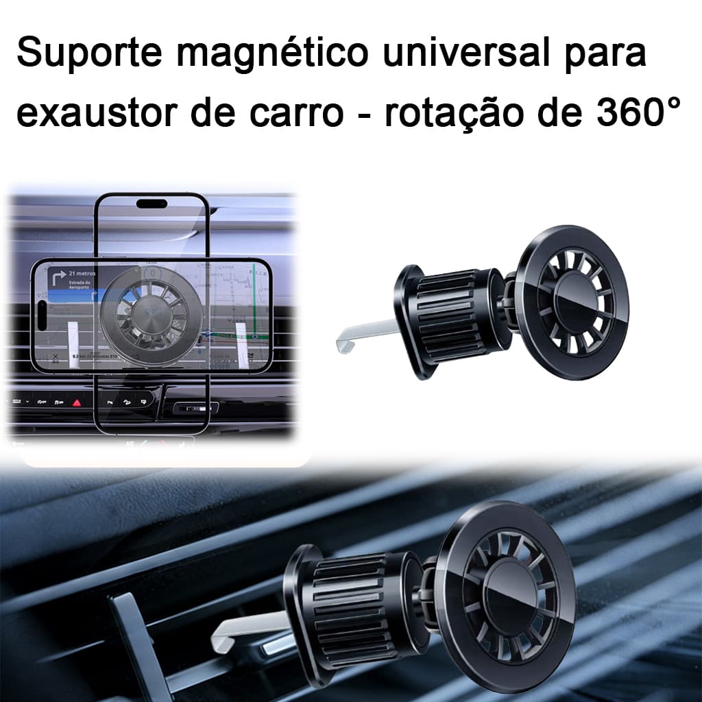 Magnético 360°Suporte do telefone do carro, suporte Universal da navegação da saída de ar do painel