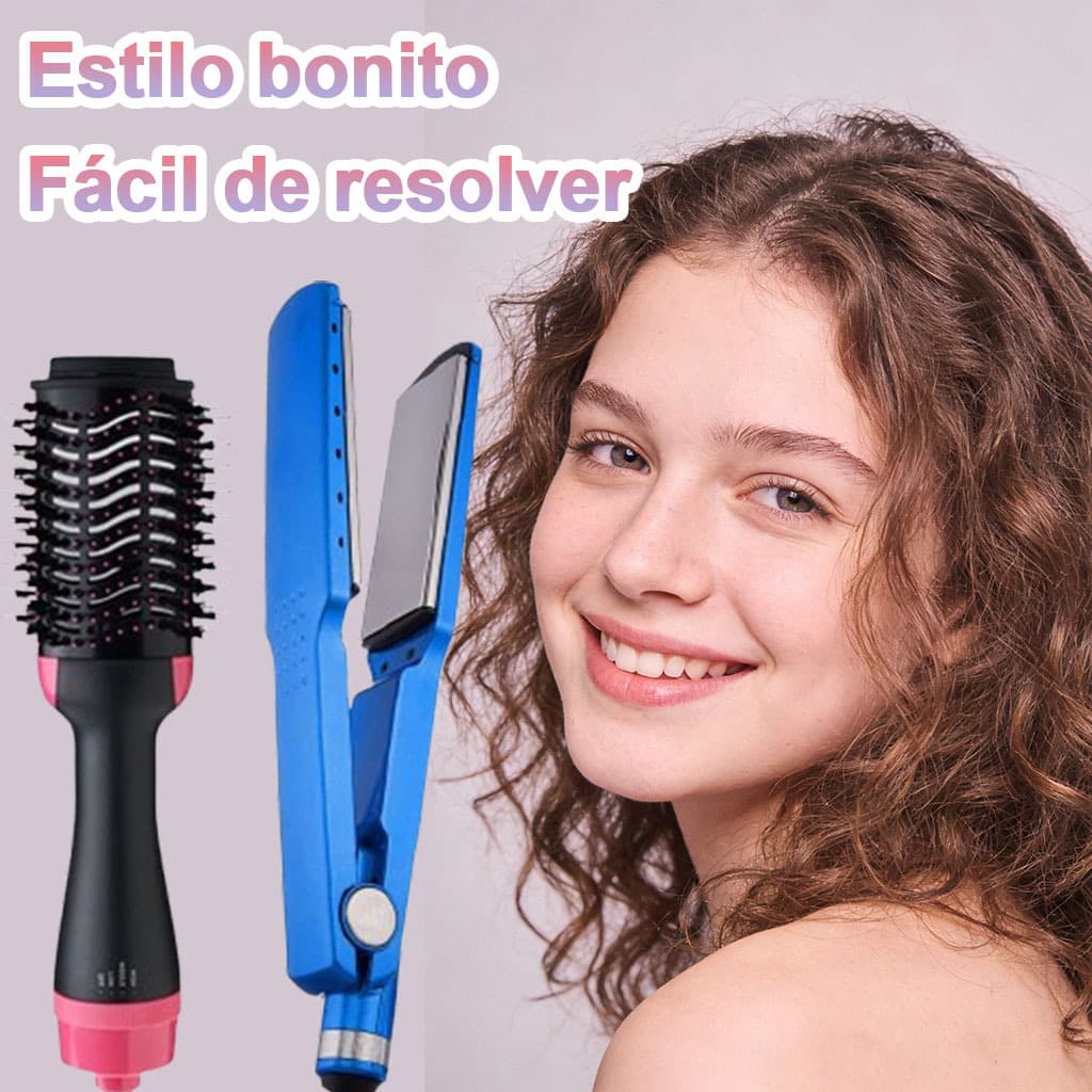 Escova Secadora Alisador Elétrica Quente Cabelo 3 Em 1+Progressiva Profissional Display Digital Bivolt 110-220V