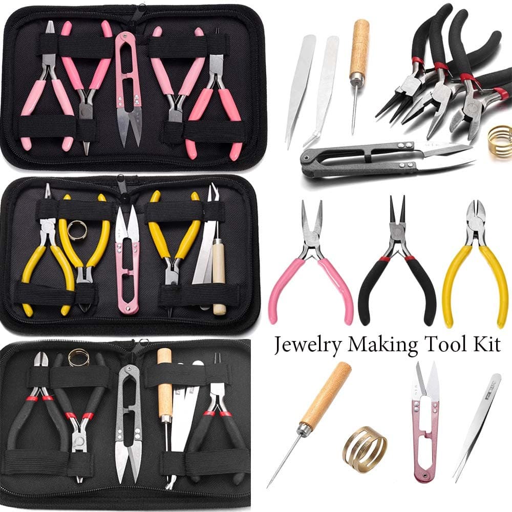 Kit Completo de Ferramentas para Fabricação de Joias Alicates e Pinças Profissionais para Bijuterias DIY