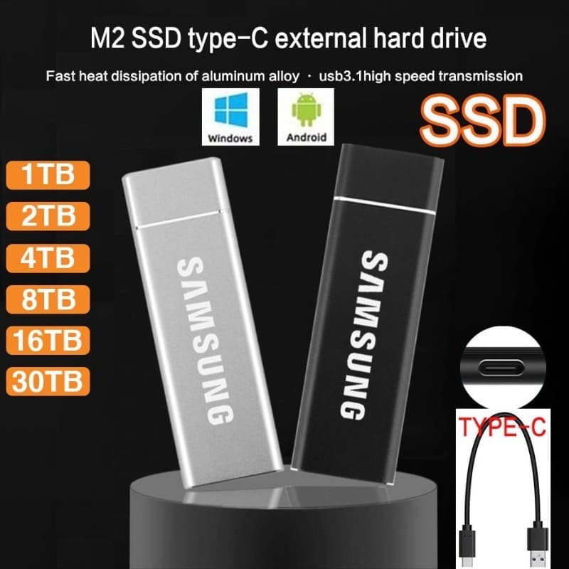 1 TB SSD 4 8 16 30 60 128 USB 3.1 Disco Rígido Externo Portátil
