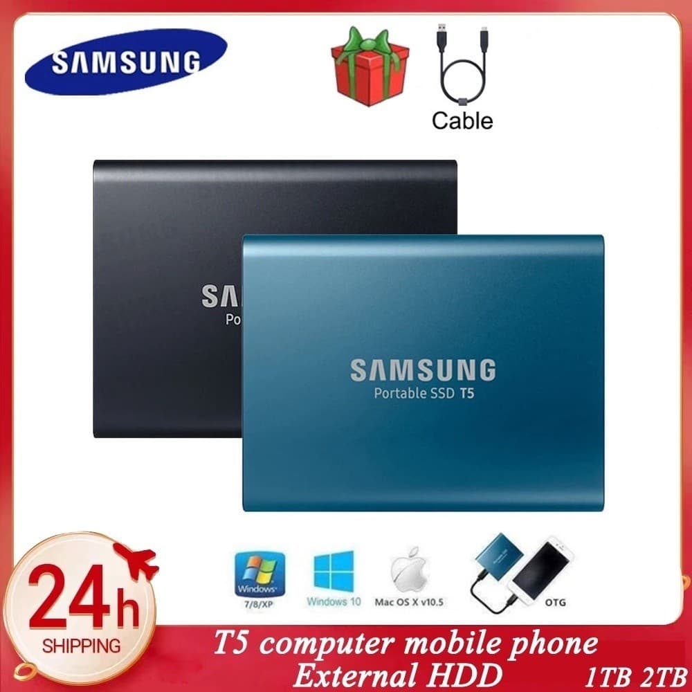 SAMSUNG T5 1TB-128TB Unidade SSD Externa De Estado Sólido Hd Portátil Rígido Adequado Para Desktop