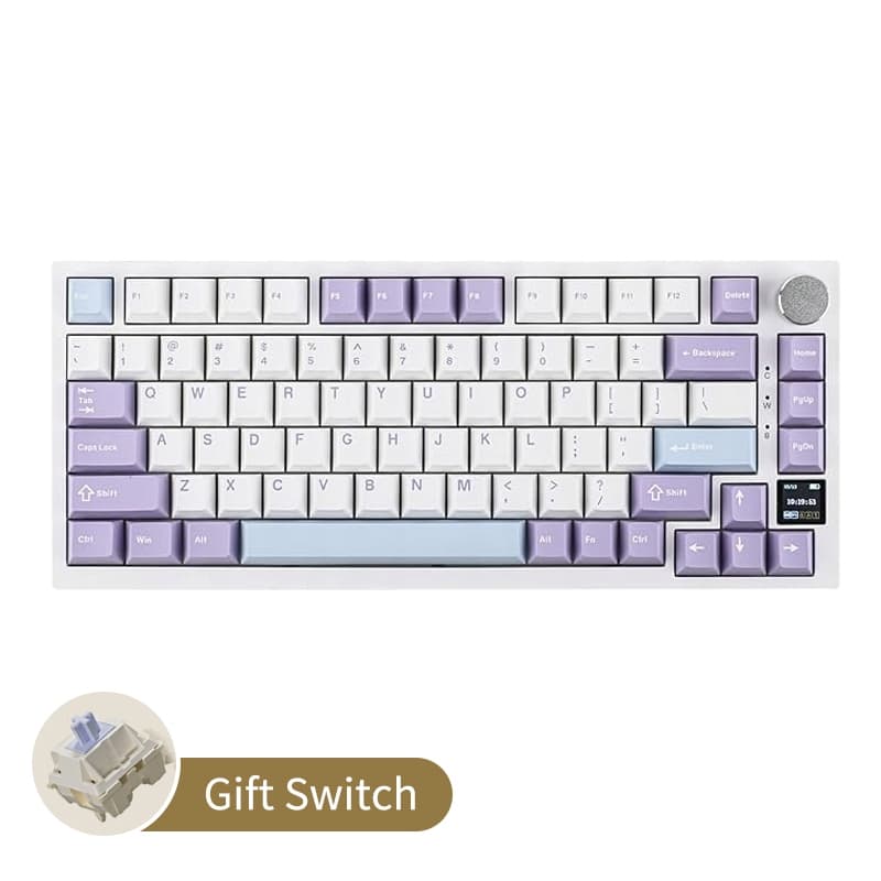 AJAZZ AK820PRO Teclado Mecânico De Montagem Em Junta Hot Swap 75 % Com Tela TFT , 4000mAh BT/2.4G/Fio RGB Voltado Para O
