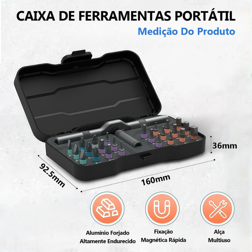 Conjunto Conjunto De Chave De Fenda Catraca 24 Em 1 caixa de ferramentas completa caixa de manga reversível
