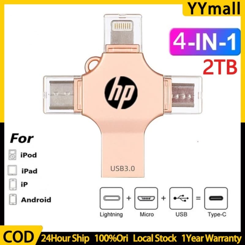 2TB 4-Em-1 1TB flash drive USB 3.0 Memória Vara OTG Pendrive Velocidade Rápida Tipo-C Para i/O/S/Tablet/Android/Smartpho