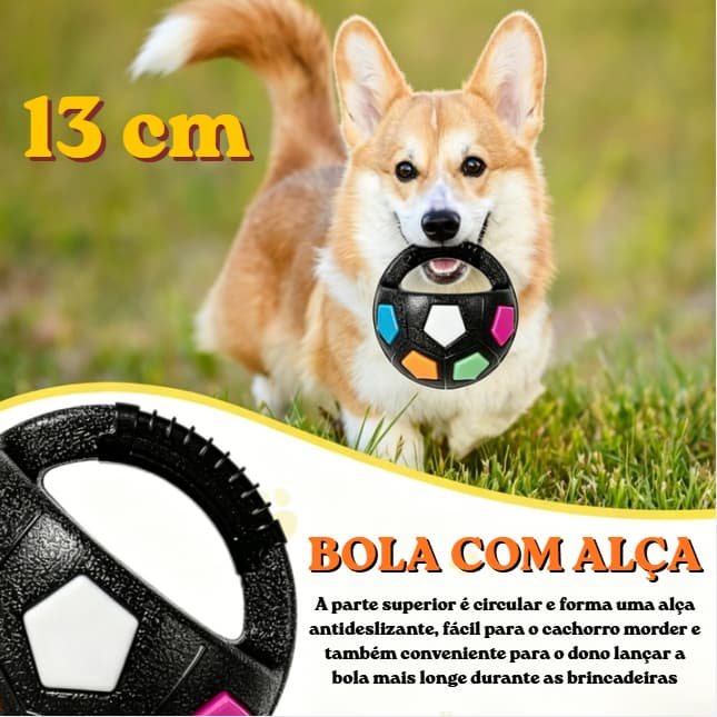 Brinquedos para cães: Bola de Futebol com Alças para Pegar, Bolas Interativas para Cachorros, Duráveis,