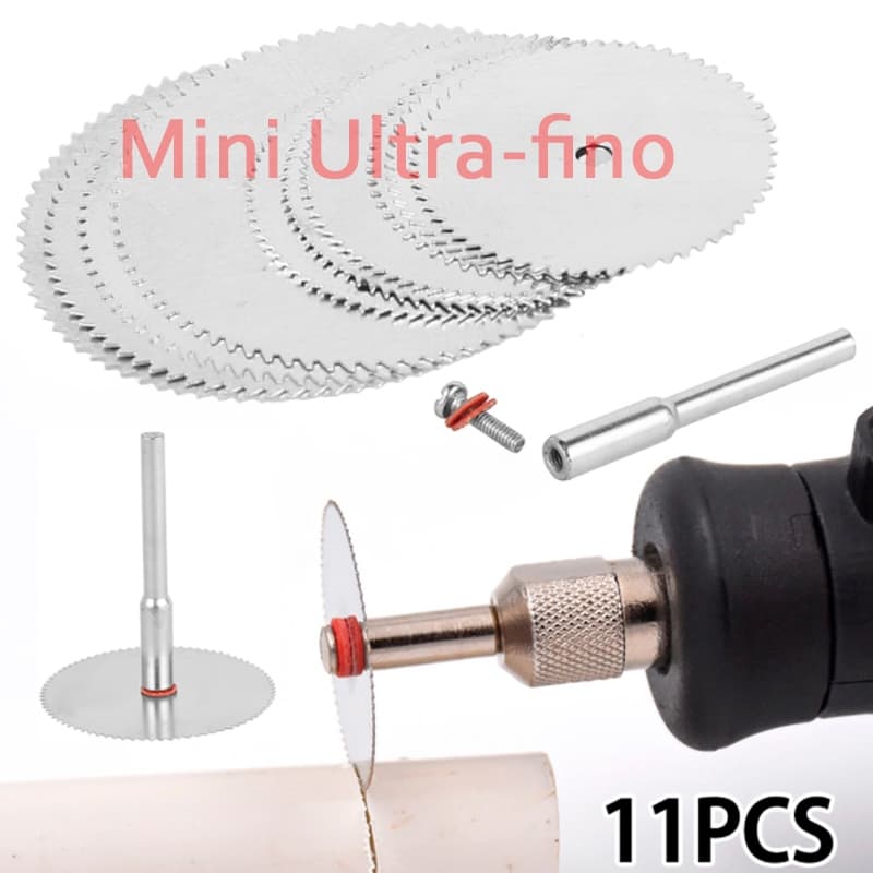 11 Pçs Mini Lâmina De Serra Circular Ultrafina De Aço Inoxidável 22/25/32Mm Disco De Corte De Moagem Com Haste De 3Mm Pa