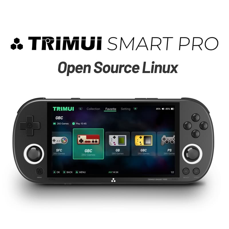 Trimui Smart Pro Console De Jogos Portátil 4.96'IPS Tela Sistema Linux Joystick Iluminação RGB Smartpro Retro Video Game