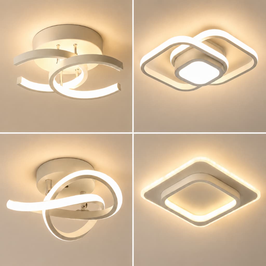 Lustre LED de Teto 3 Cores Bivolt 110-220V Moderno para Sala Quarto Cozinha Corredor