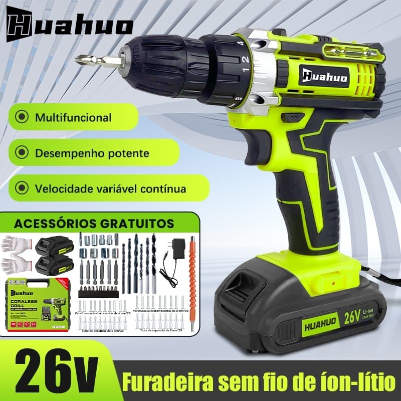 Parafusadeira Furadeira 26V 2 Baterias Com Maleta e Acessórios Completo!!