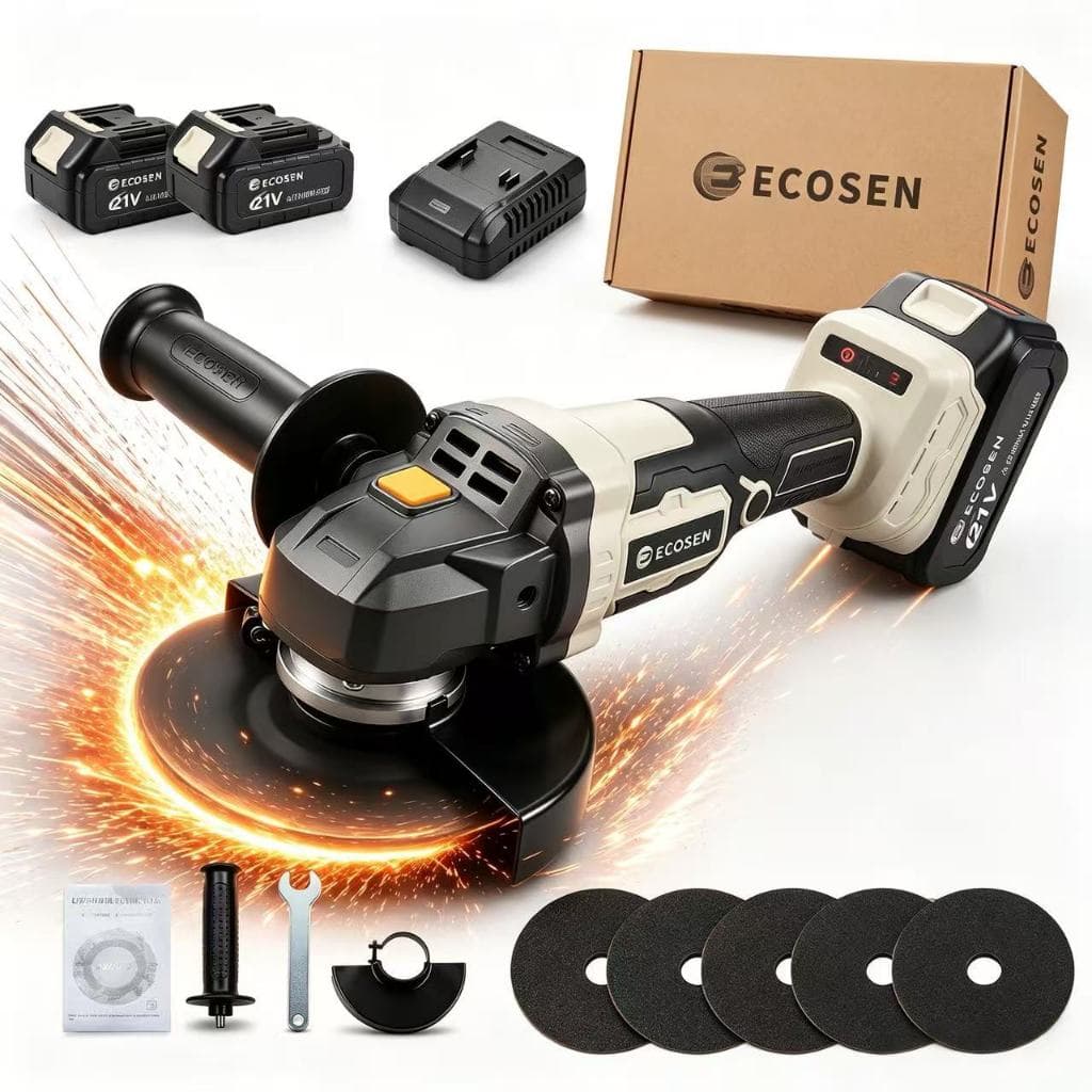 Esmerilhadeira lixadeira Angular 21V com regulagem Brushless  800w 2 Baterias 5 Discos