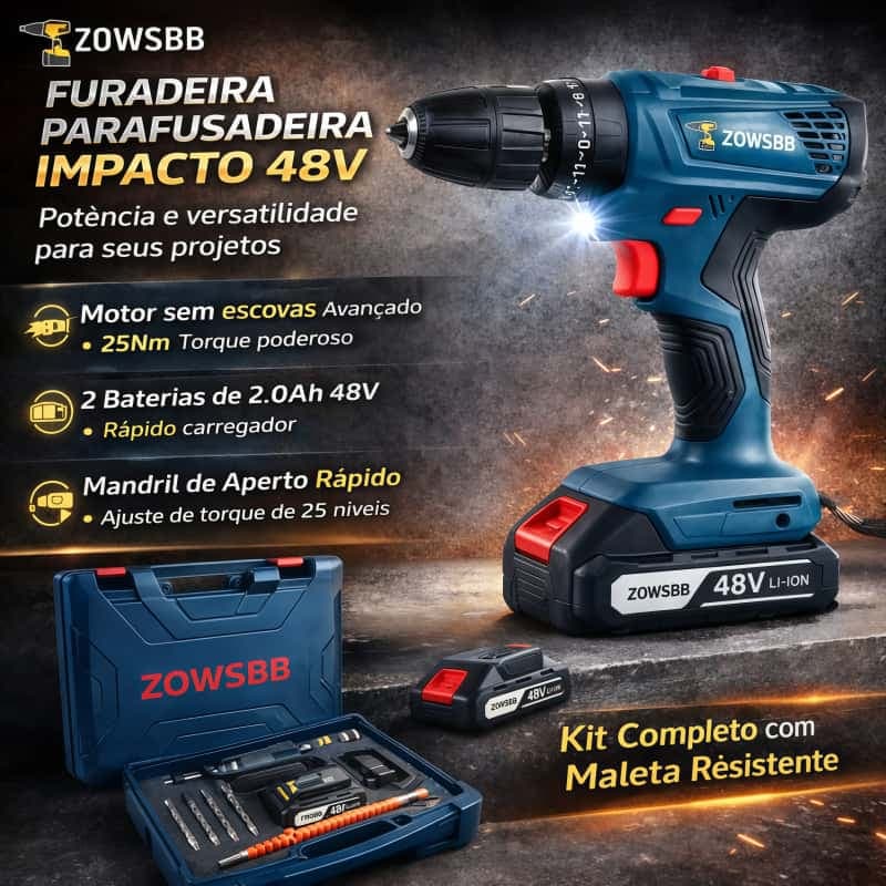 Furadeira parafusadeira GSB 6-115 48v Geral Bosch 2 Baterias furadeira de impacto elétrica chave de fenda elétrica