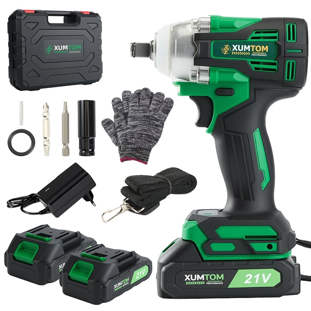 Chave de Impacto 450NM Sem Fio Elétrica Parafusadeira Brushless Com Maleta 2 Baterias Bivolt