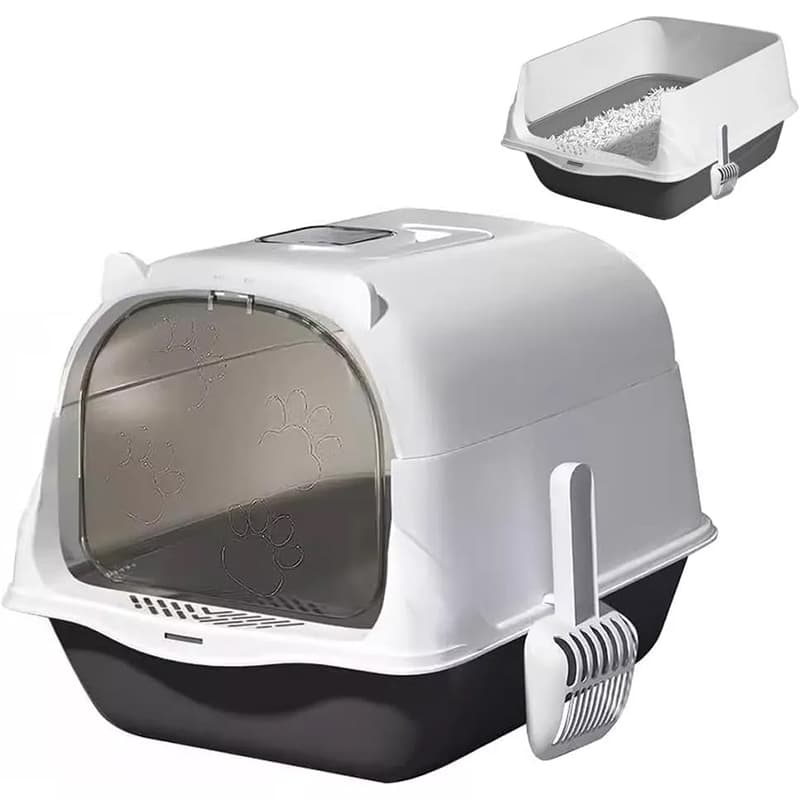 MIW Kit De Caixa De Areia Para Gatos Altos Gigantes Furba Com Alimentador E Colher Sanitária