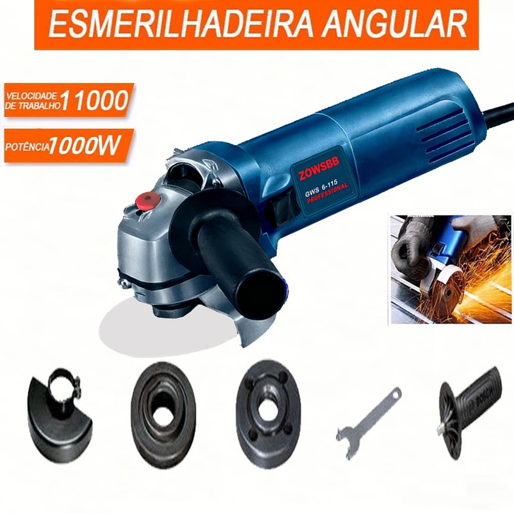 esmerilhadeira lixadeira angular profissional 1000W lixadeira 220V para remover ferrugem
