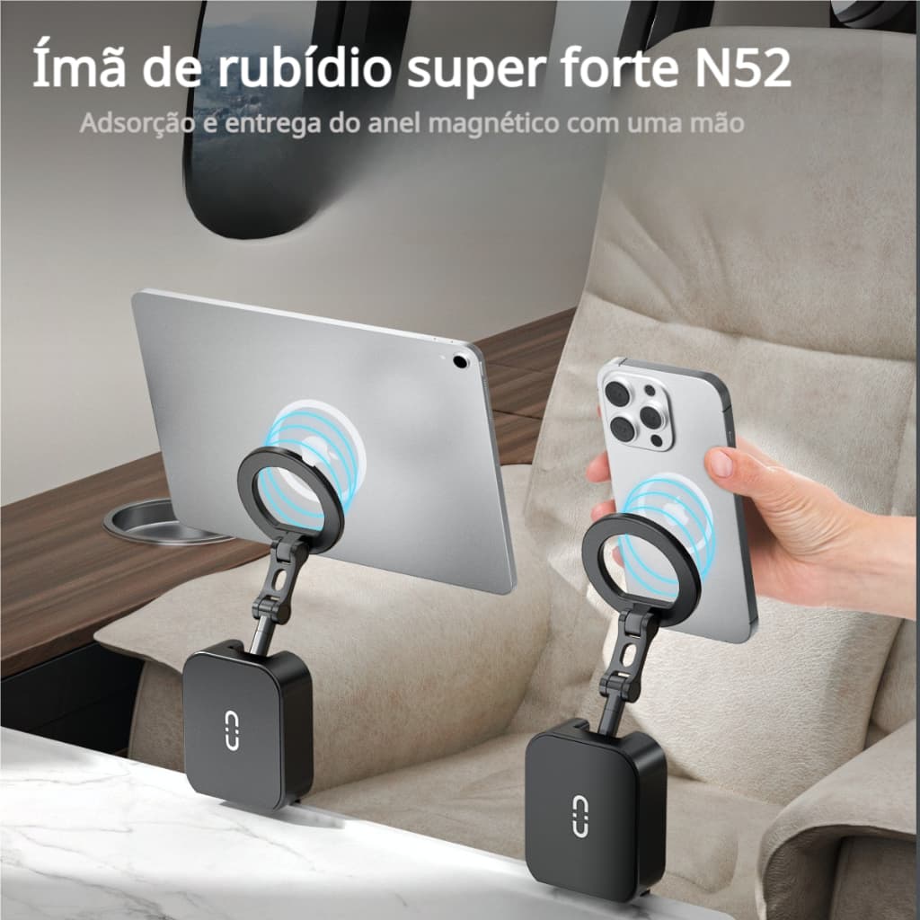 360°Suporte dobrável para celular, suporte magnético para carro，Dobrável Avião De Viagem Viva-Voz