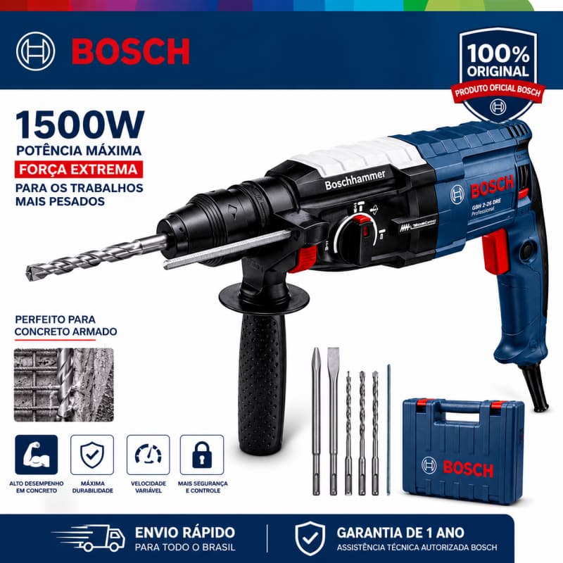 furadeira de impacto martelete elétrico martelete rompedor furadeira parafusadeira Bosch 220V GBH28D