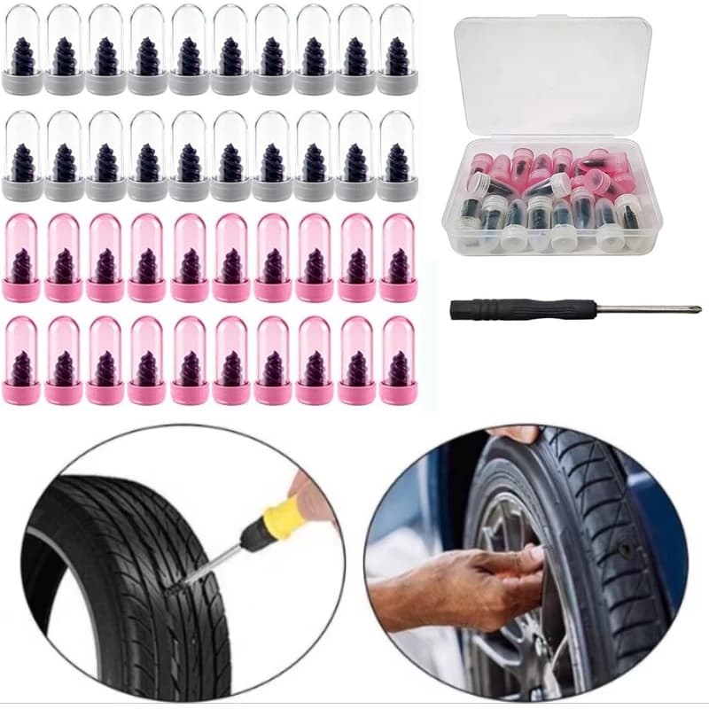 Kit 40 parafusos macarrão para reparo rápido pneus carro moto caminhonete van, remendo rápido