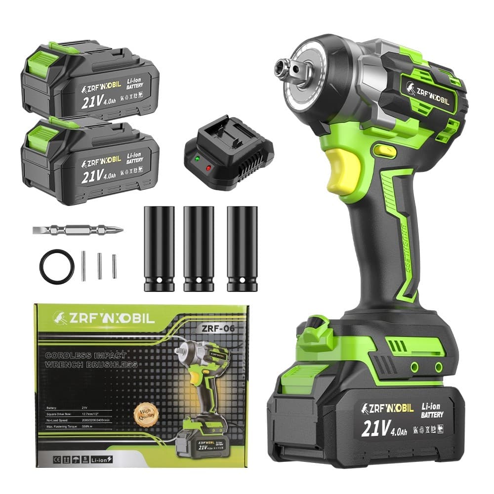 ZRF Furadeira Parafusadeira a Bateria Alto Torque 550N.m Alta Performance 21V Íon-Lítio com 2 Baterias 4000Ah