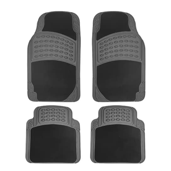 Tapete Automotivo Universal 4 Peças, Dupla Camada Borracha + Veludo Antiderrapante, Resistente à Água
