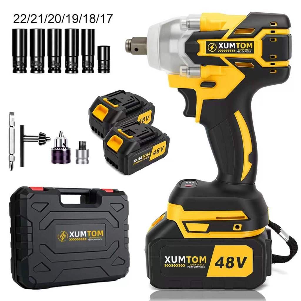 Chave de impacto 3 em 1 Profissional Elétrica Sem Fio 450N.M Parafusadeira Furadeira Brushless Com Maleta + 2 Baterias