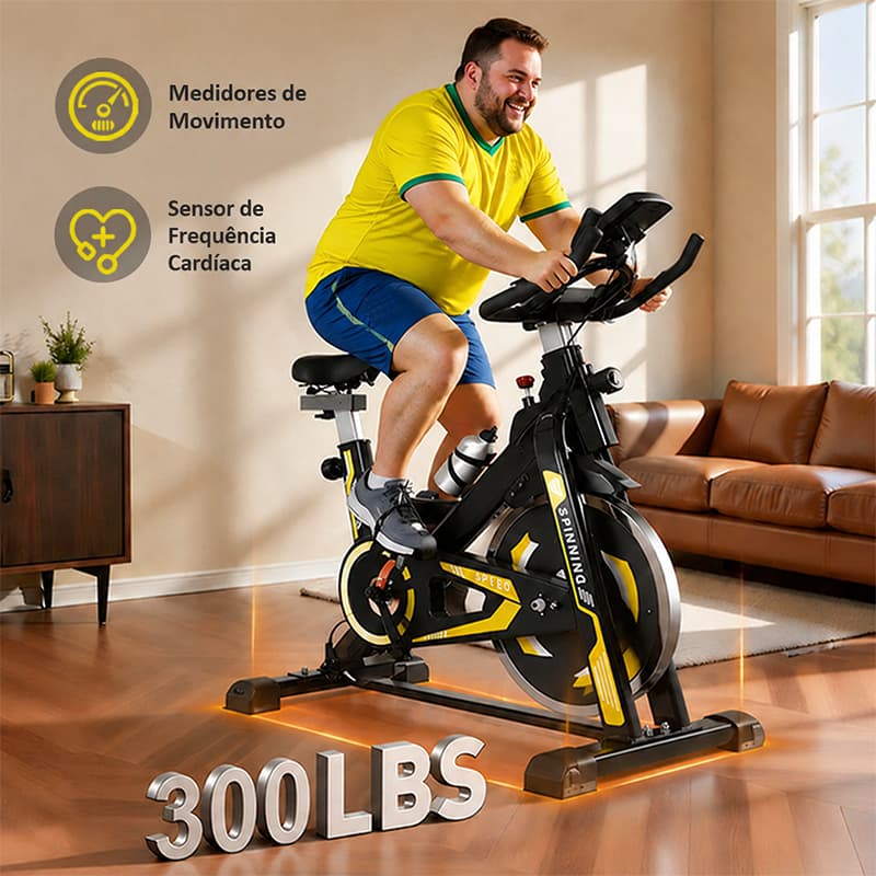 Bicicleta Ergométrica Spinning Profissional 150kg Inércia 15kg - Treino em Casa