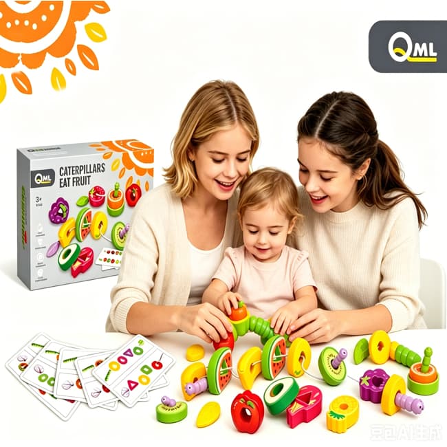 Brinquedo Educativo Montessori Infantil-Brinquedo Educacional De Corda De Frutas Para Crianças