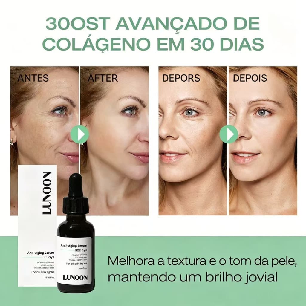 Sérum Facial Colágeno Anti-idade | Ilumina Reduz Manchas Escuras Reafirmante Anti-rugas Hidrata Profunda
