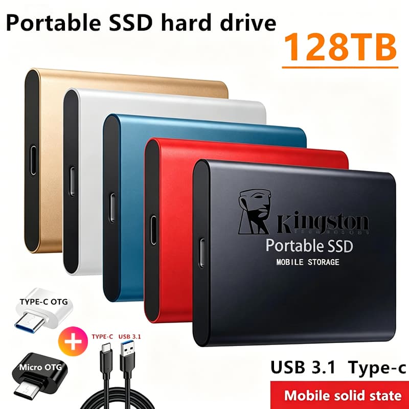 Unidade De Estado Sólido Externa Portátil De Alta Velocidade De 128 Tb 1 2 4 8 16 32 SSD Dispositivo De Armazenamento Mó
