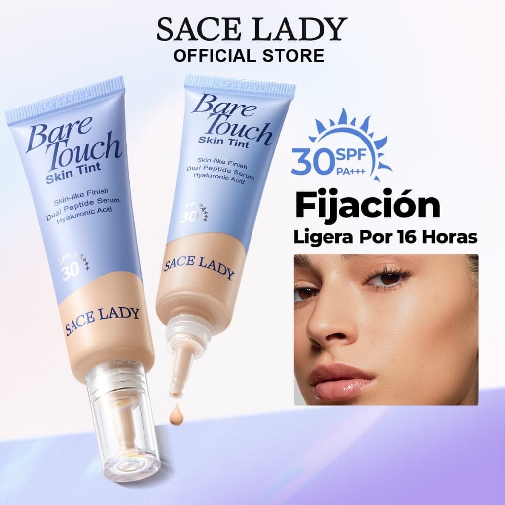 Base Líquida FPS30 SACE LADY Alta Cobertura Longa Duração Soft Matte Tintura de Pele