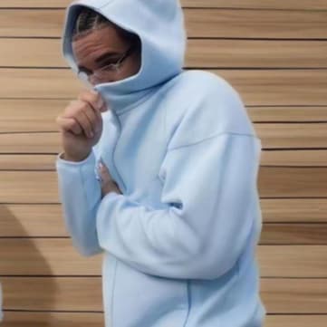 Jaqueta masculina com capuz e manga comprida combinada