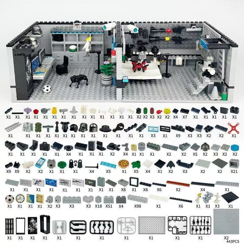1000 peças de blocos de montar LEGO Base Militar Abrigo Forças Especiais Veículo Blindado Brinquedo Educativo para Menin