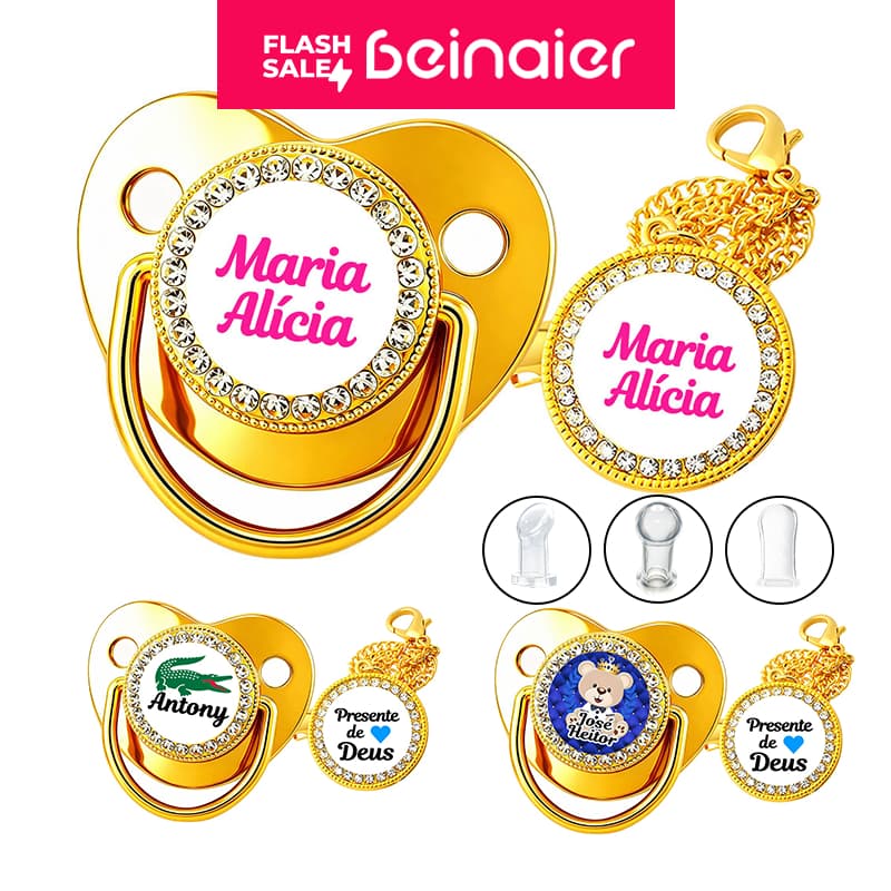 Kit Chupeta para bebês, personalizada com o nome/foto do bebê, chupeta de silicone,BPA Free