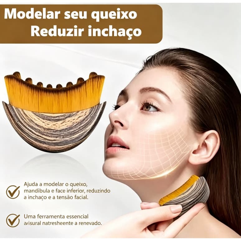 Massageador Facial Escova Moldar Queixo Mandibula Aliviar Tensao Muscular Drenagem Linfatica