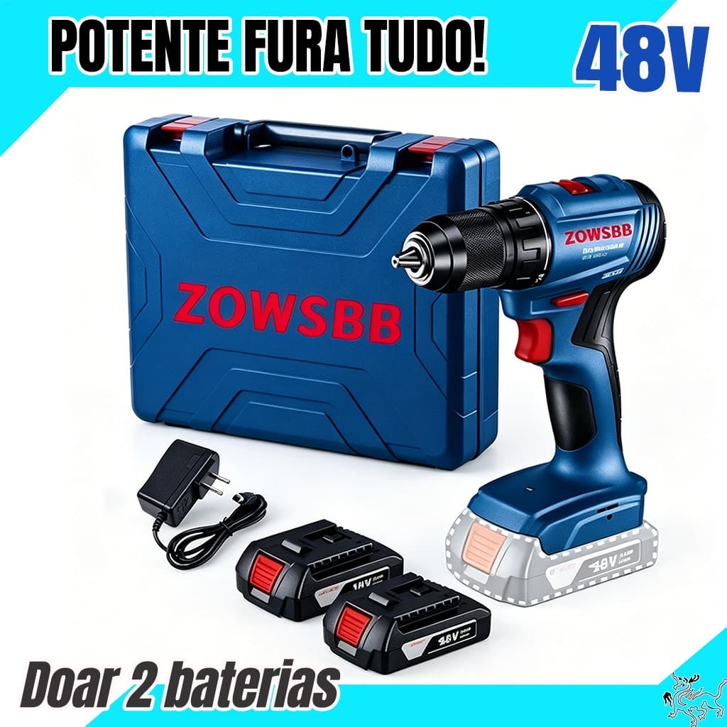 Profissional Furadeira parafusadeira furadeira de impacto 48v GSR 185-li elétrica 2 Baterias ZOWSBB