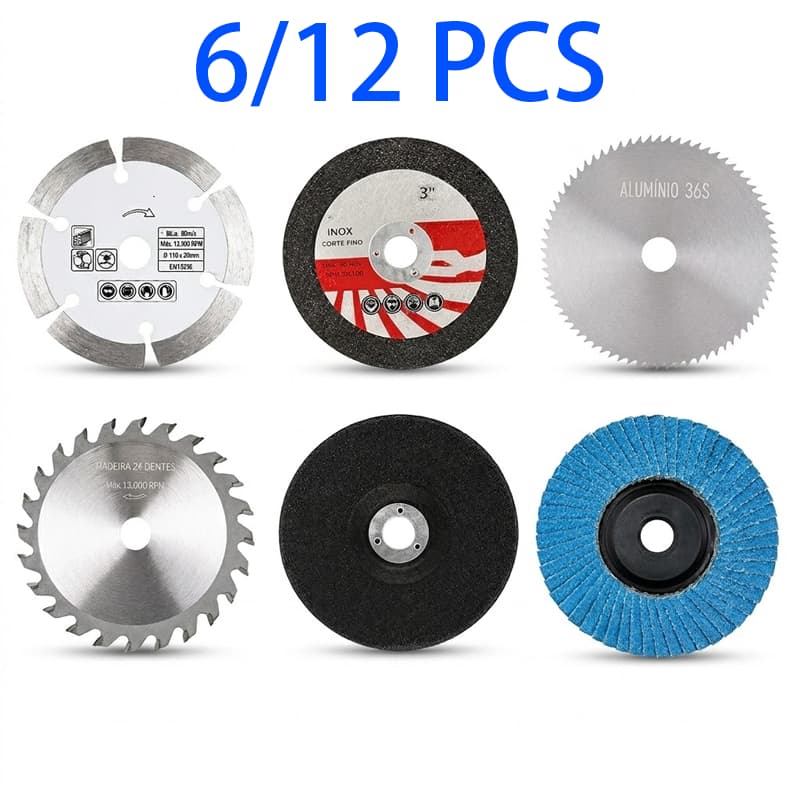 Kit 6 Discos De Corte 75mm Furo 10mm Para Metal Serra Circular E Esmerilhadeira