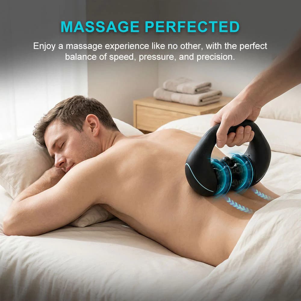 Massageador Corporal Elétrico com Rolo Motorizado – 3 Velocidades/Relaxamento Muscular /Massageador De Vibração Portátil