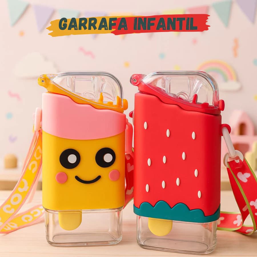 Garrafa Picole para bebês 240ml Silicone Crianças brincam mamadeira divertida