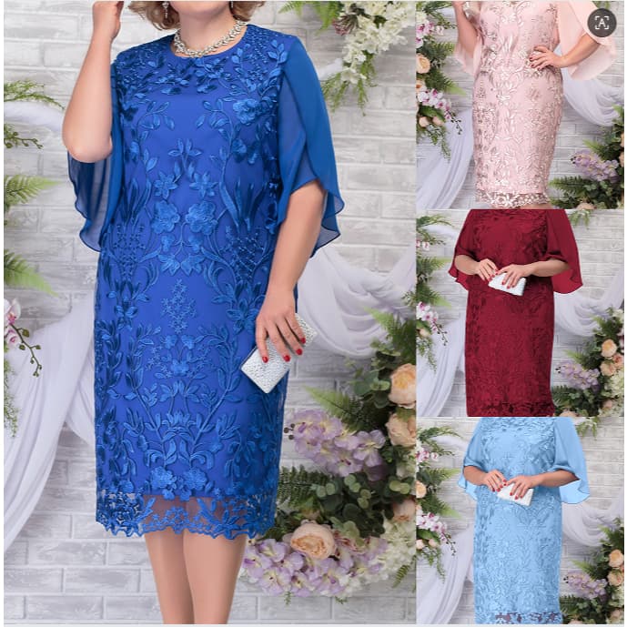 Vestido feminino Plus Size/vestido de noite/vestido de comprimento médio