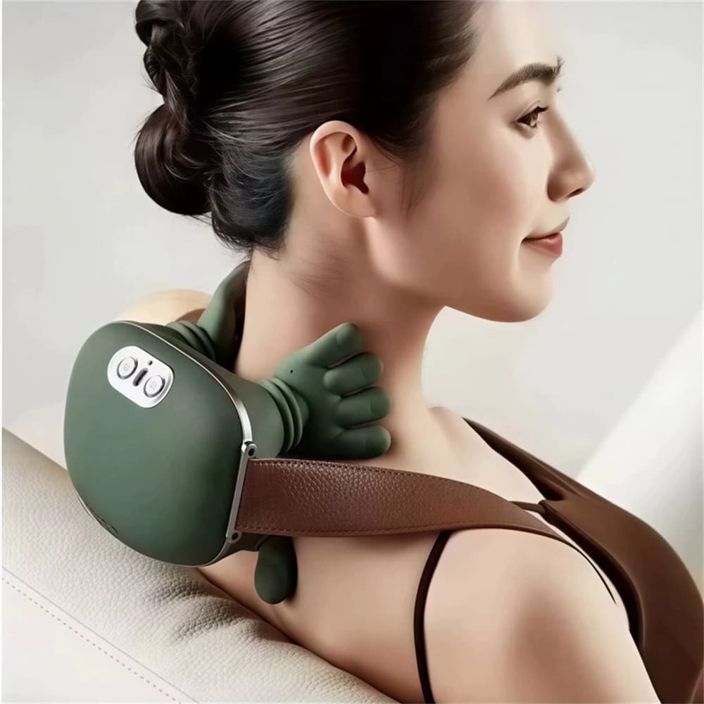 Massageador Cervical Elétrico Para Pescoço Ombros E Costas Bivolt Alívio Do Estresse E Dor Muscular