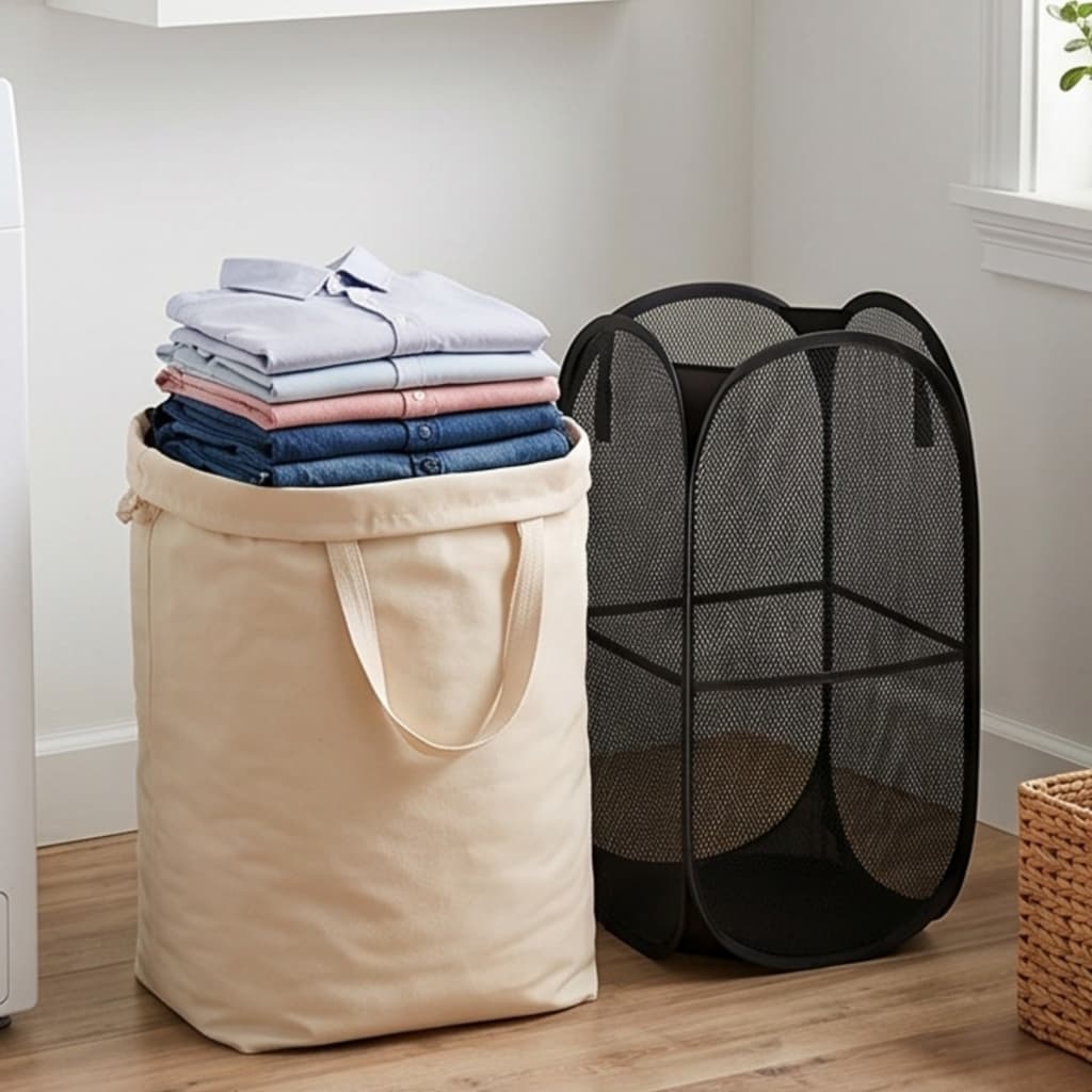 Cesto de Roupa Suja Dobrável Grande e Saco Organizador para Banheiro Lavanderia