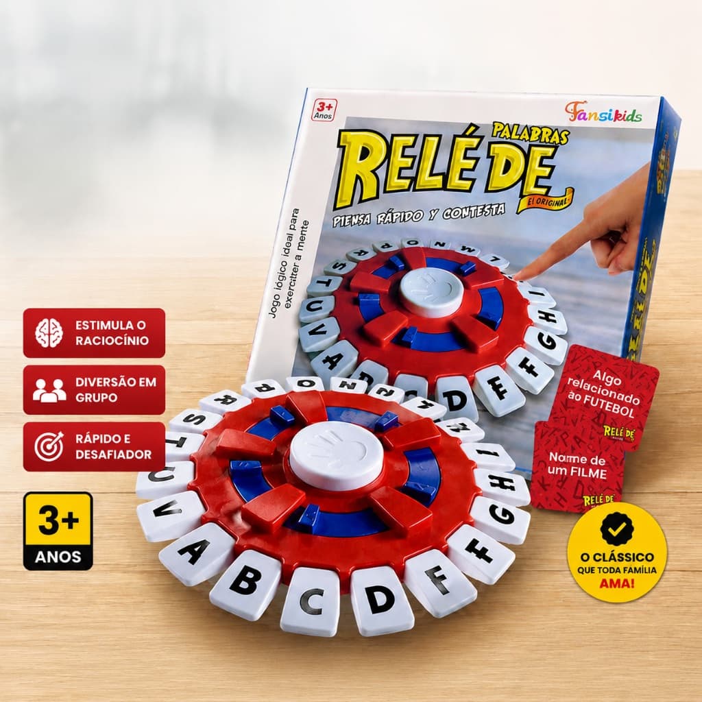 Jogo Stop Tapple Letras Tabuleiro Educativo com Temporizador Jogo de Palavras Rápido Família 2-8 Jogadores 8+ Anos