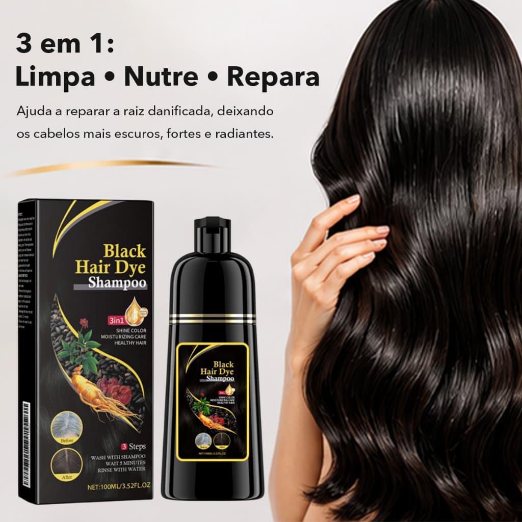 Shampoo  Para Cabelos Pretos Polygonum Multiflorum Essence Preto Hidratante Limpeza De Cabelo Reparação Suavizante 100ml
