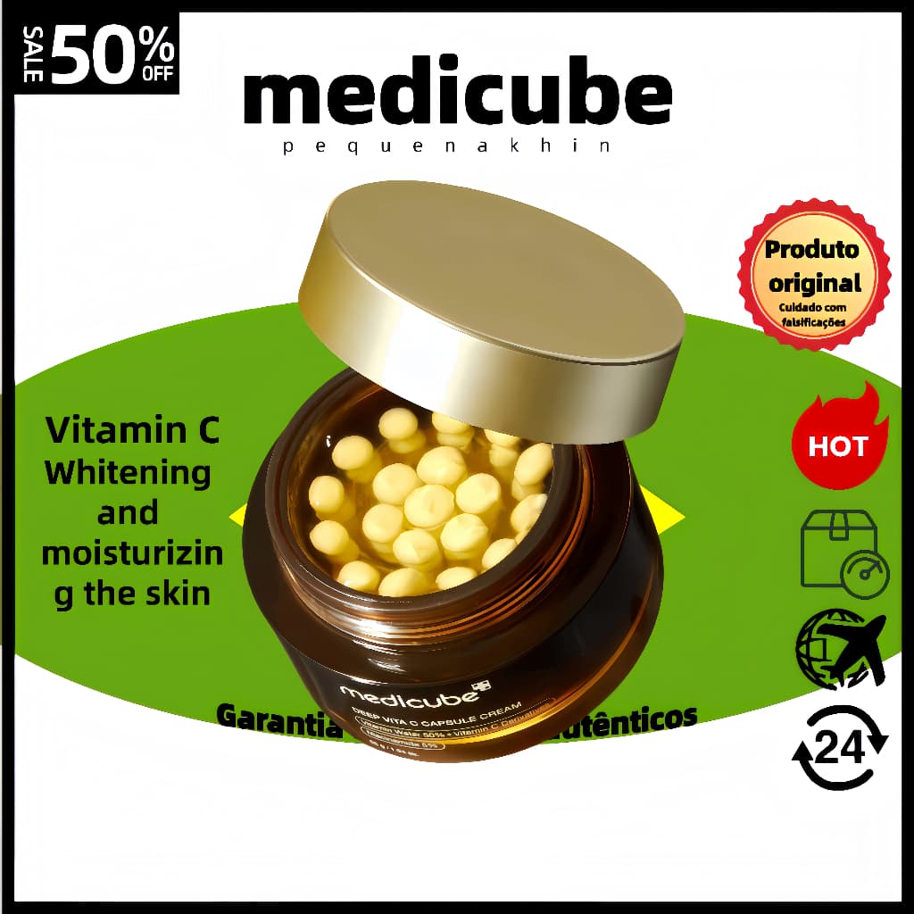7.7medicube Deep Vita C Capsule Creme/Hidratante/Ilumine A Pele/Reduz Pigmentação/Cuidados Faciais (55g)