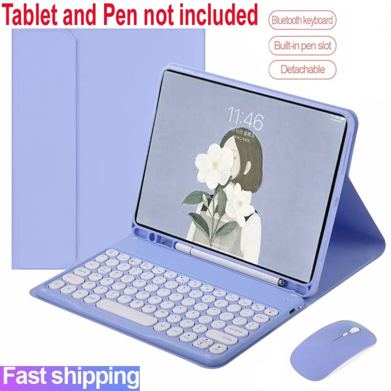 Capa Com Teclado Para Samsung Galaxy Tab A11+ A9+ 11 Alto-Falante A9 8.7'' A11 Sem Fio Bluetooth Mouse Invólucro